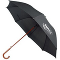 60" Auto Open Wood Shaft and Hook Handle Umbrella